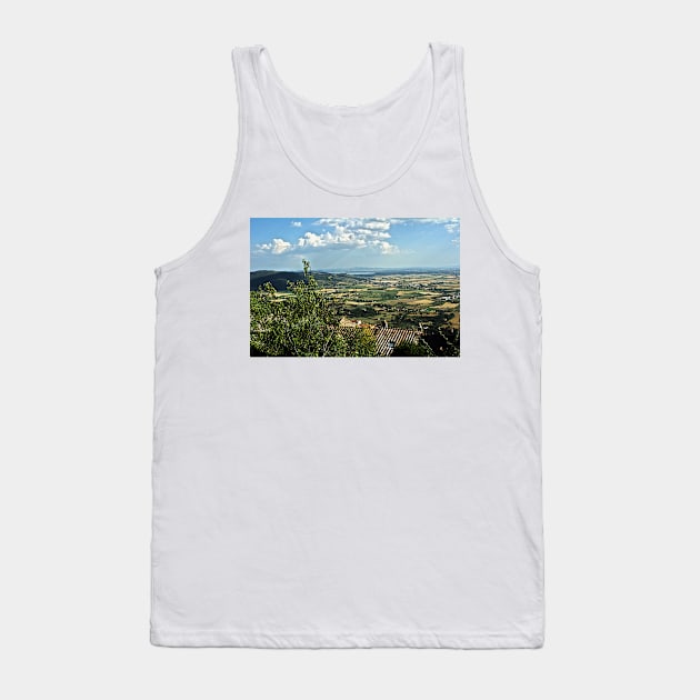 Lake Trasimeno (Italian: Lago Trasimeno) from Cortona Tank Top by newbeltane